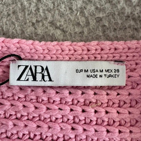 Zara Woman Pink Wrap Cardigan Sweater Chunky Ballet Blogger Fave - Picture 15 of 16